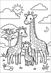 Trois Girafes dans la Savane