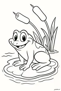 Coloriage Facile Pour Enfants Sur Le Thème Grenouilles