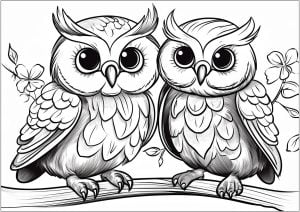 Coloriages d'Hiboux à imprimer pour enfants Coloriages d'faciles Hiboux à imprimer pour enfants