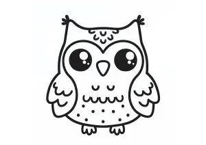 Hibou Aux Lignes épaisses