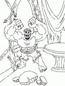 Dessin de Hulk gratuit à imprimer et colorier