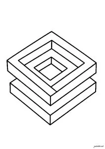 Illusion de carrés empilés