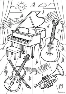 Piano, guitare, violon et trompette