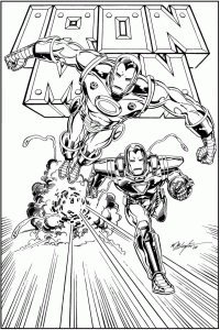 Coloriage de Iron man à colorier pour enfants