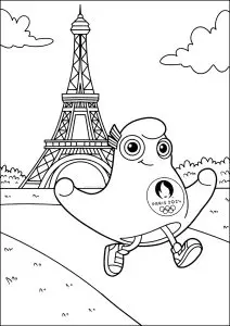 Phyrge La Mascotte Des Jeux Olympiques Paris 2024 Court Près De La Tour Eiffel