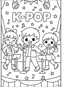 Trois chanteurs K Pop Kawaï