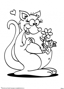 Coloriage De Kangourou à Colorier Pour Enfants