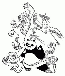 Coloriage de Kung Fu Panda gratuit à colorier