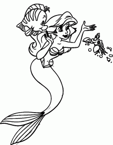 La Petite Sirène : Coloriage Facile