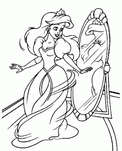 Coloriage ariel petite sirene disney 3