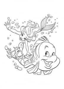 Coloriage ariel petite sirene disney 6