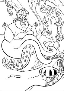 Coloriage enfant disney la petite ursula mer