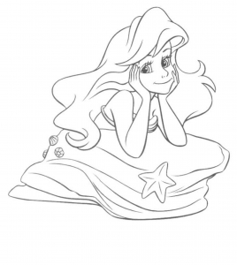 Coloriage la petite sirene ariel 1 2
