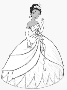 La jolie Tiana en robe de princesse