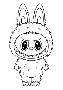 Labubu simple à colorier