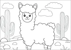 Lama dans le désert