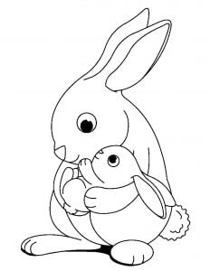 Coloriage de lapin gratuit à colorier