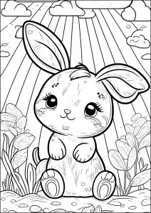 Lapin Mignon Sous Les Rayons Du Soleil