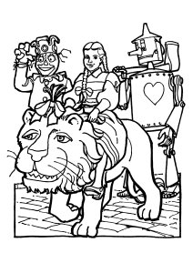 Coloriage Vintage Magicien d'Oz