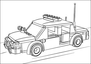 Coloriage enfants lego voiture police