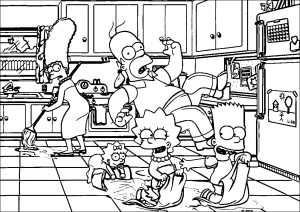 La cuisine des Simpsons est très animée