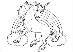 Coloriage enfant licorne 2