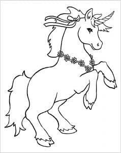 Coloriage enfant licorne 6