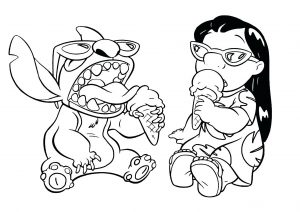 Coloriage Lilo et Stitch à colorier pour enfants