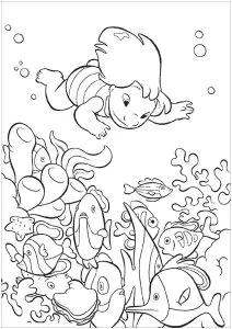 Coloriages de faciles "mer" à imprimer pour enfants