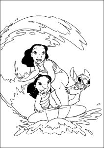 stitch-et-sa-planche-de-surf-lilo-et-stich-coloriages-faciles-pour
