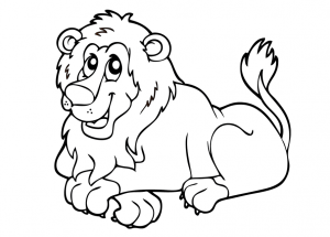 Coloriage enfant lion 5