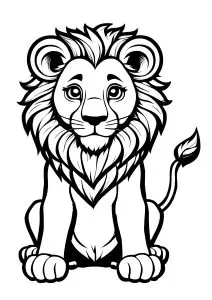 Simple Lion Aux Traits épais