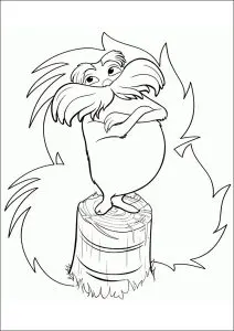 Lorax sur un tronc d'arbre