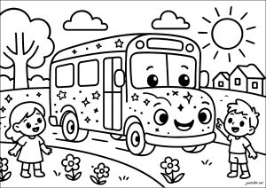 Le Bus magique et des jeunes enfants