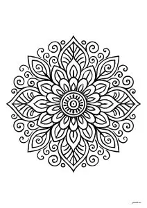 Image à colorier facile pour enfants sur le thème mandalas