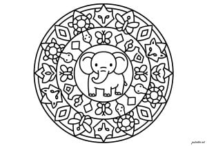 Mandal'animaux symétrique