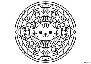 Mandala au petit chat