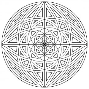 Coloriage mandala difficile lignes concentriques