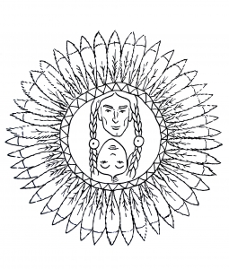 Mandala Avec Deux Indiens D'amérique