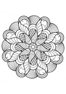 Mandala Hypnotisant Constitué De Formes Arrondies