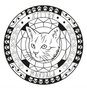 Mandala facile chaton