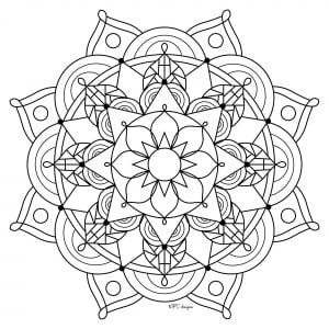 Simple Mandala Aux Pétales Fins