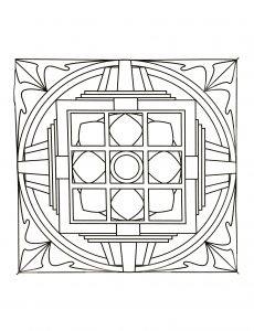 Mandala Avec Une Base Carrée