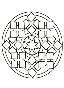 Mandala Avec étoile Et Carrés