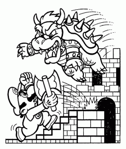 Coloriage de Mario bros à imprimer gratuitement