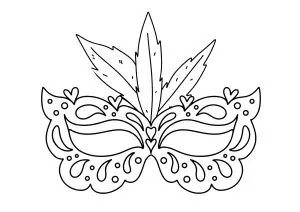 Un Beau Masque Avec Trois Plumes