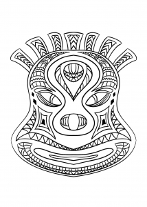 Coloriage masque africain 2
