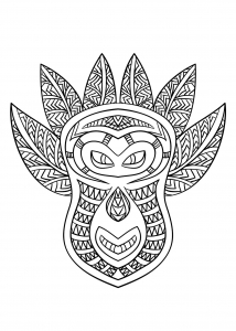 Coloriage masque africain 6