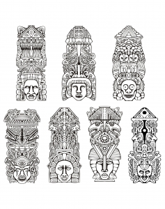 Totems D'inspiration Aztèque / Incas