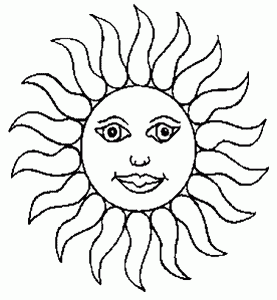 Simple Coloriage De Soleil